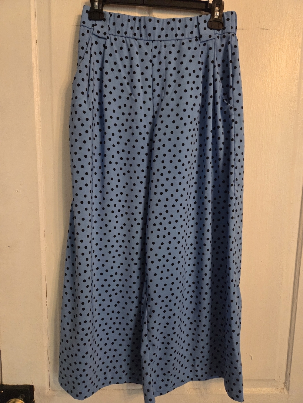 Zara Wide Leg Palazzo with Black Polka Dots Capri Length
